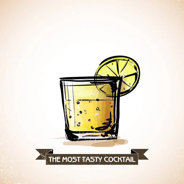 Hand getrokken illustratie van de cocktail. vector collectie. — Stockvector