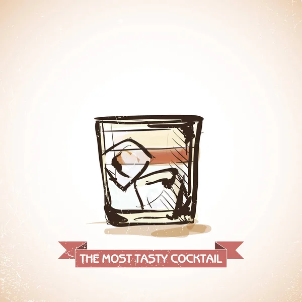 Hand getrokken illustratie van de cocktail. vector collectie. — Stockvector