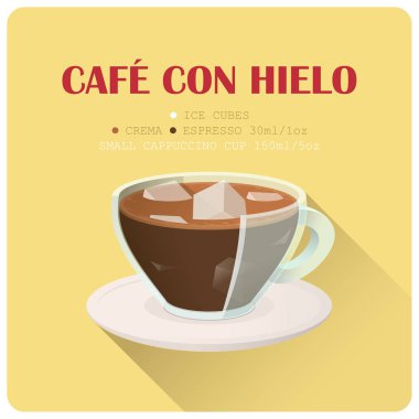 Tarifi ile kahve fincanı simgesi. Vektör çizimi.