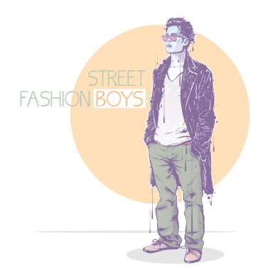 Pastel renklerde moda afişi.