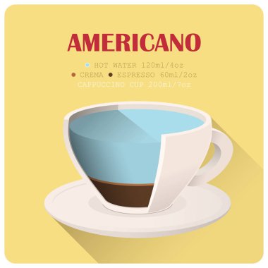 Tarifi ile kahve fincanı simgesi. Vektör çizimi.