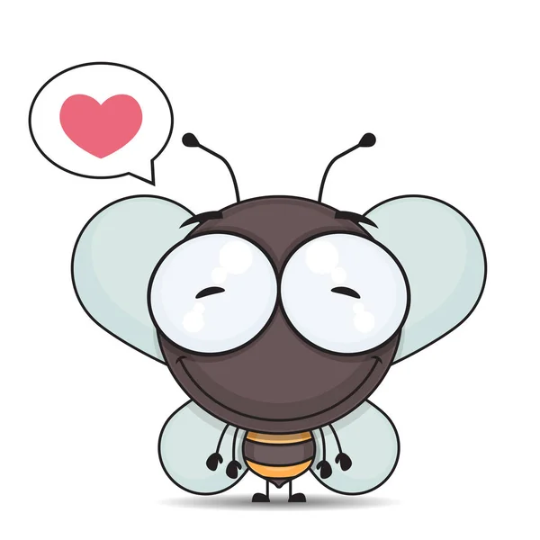 Lustige Glückwunschkarte zum Geburtstag mit Zeichentrickfigur Biene. — Stockvektor