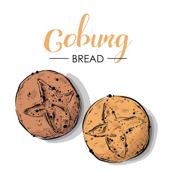 Coburg brood tekening. Schets stijl. Vector. — Stockvector