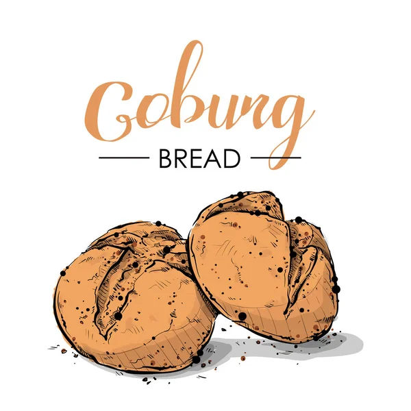 Coburg brood tekening. Schets stijl. Vector. — Stockvector