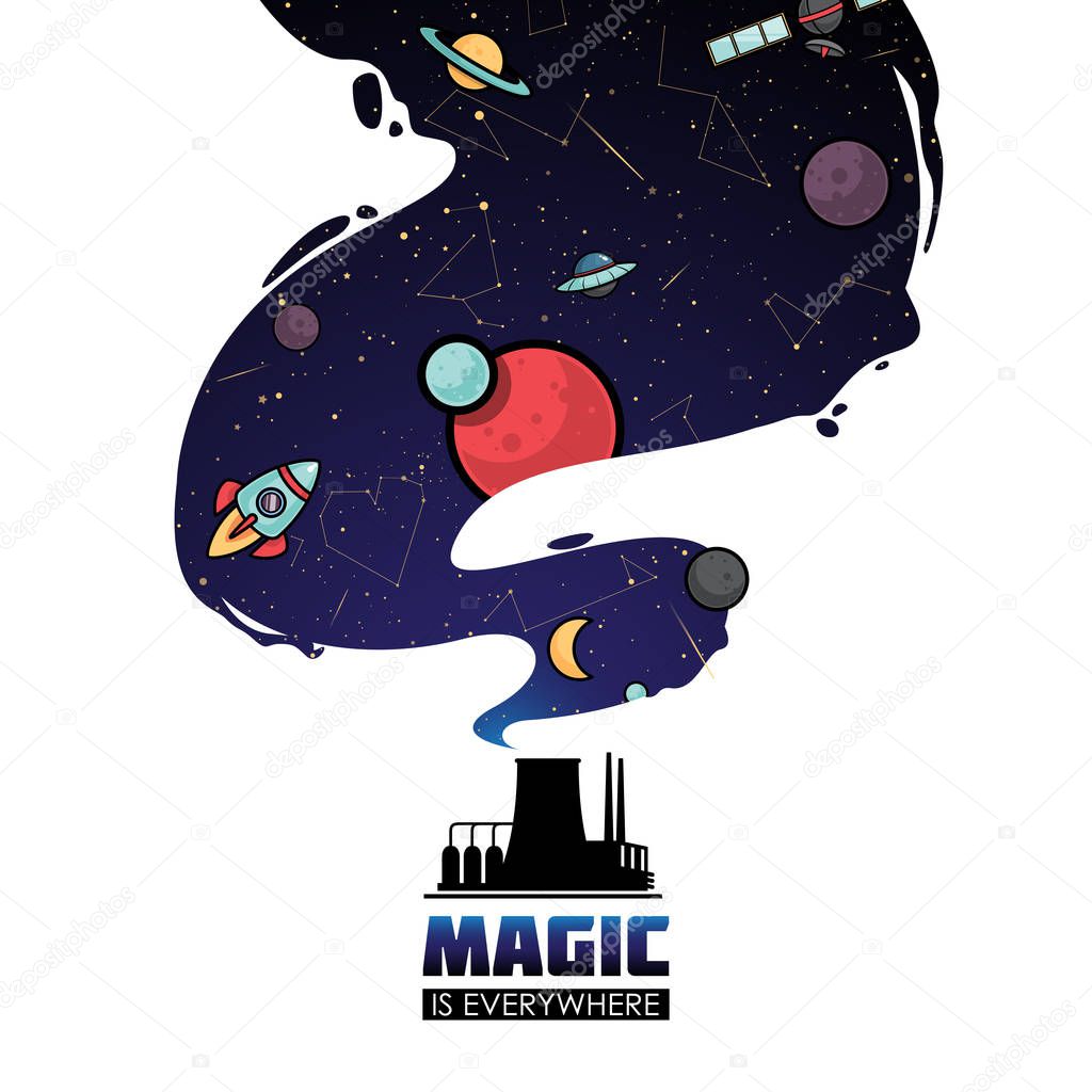 Abstract magic space illustration. Vector collection.