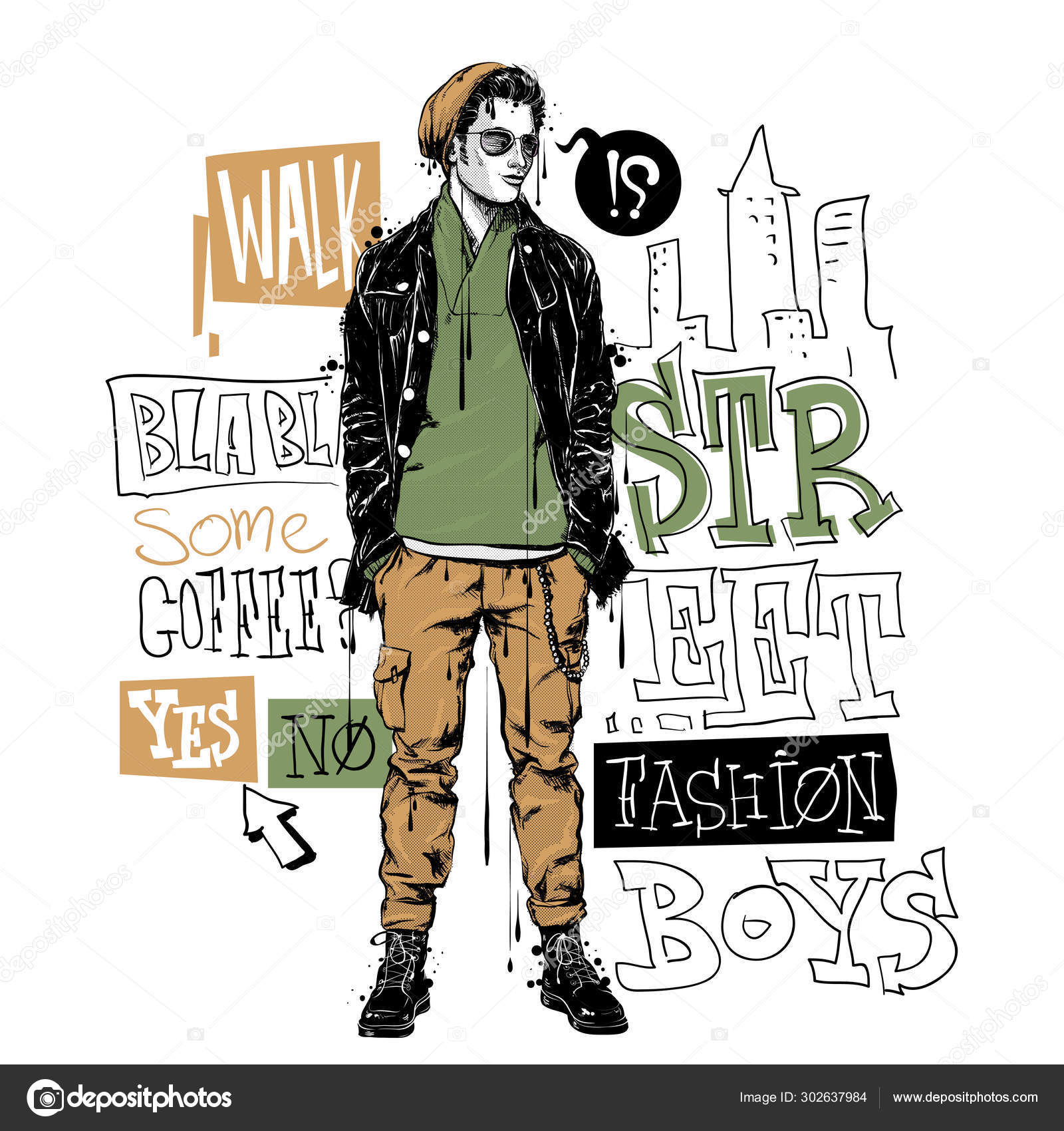 Banner Stylish Boy Sketch Style Text Stock Vector Royalty Free 1019876164   Shutterstock