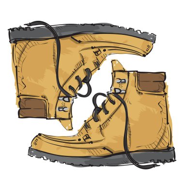 Eskiz tarzında Erkek ayakkabı. Vektör.