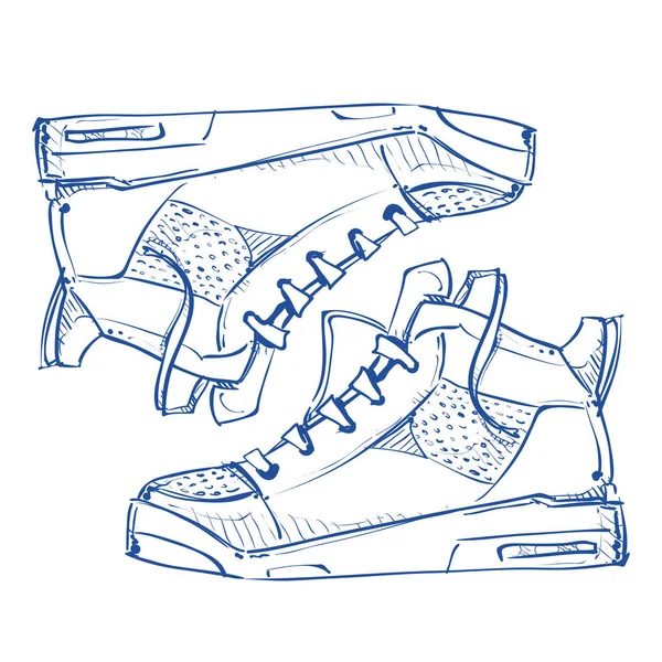 Chaussures pour hommes en forme de croquis. Vecteur . — Image vectorielle