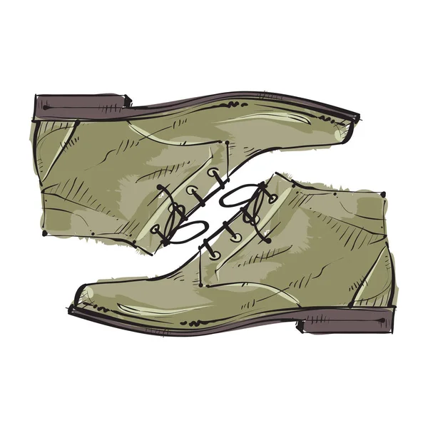 Heren schoenen in schets stijl. Vector. — Stockvector