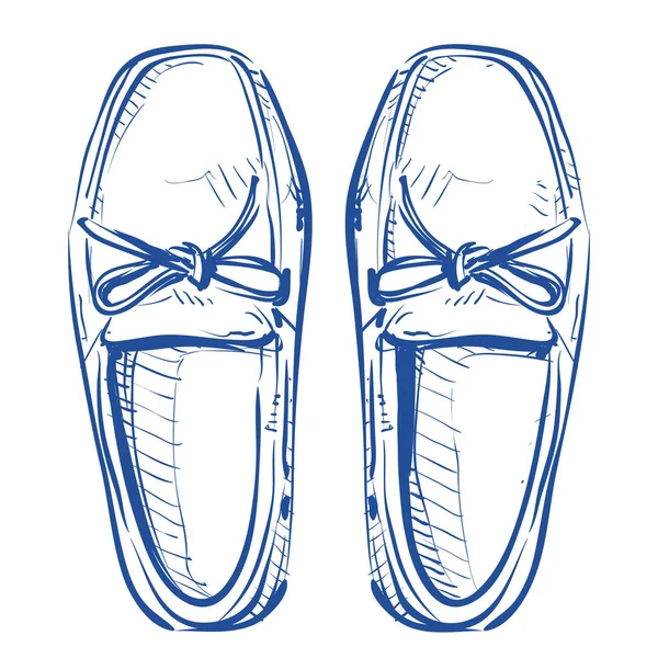 Heren schoenen in schets stijl. Vector. — Stockvector