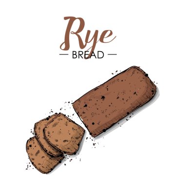 Çavdar ekmeği çizimi. Çizim stili. Vektör.