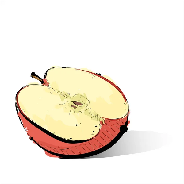 Dessin Main Apple Illustration Vectorielle — Image vectorielle