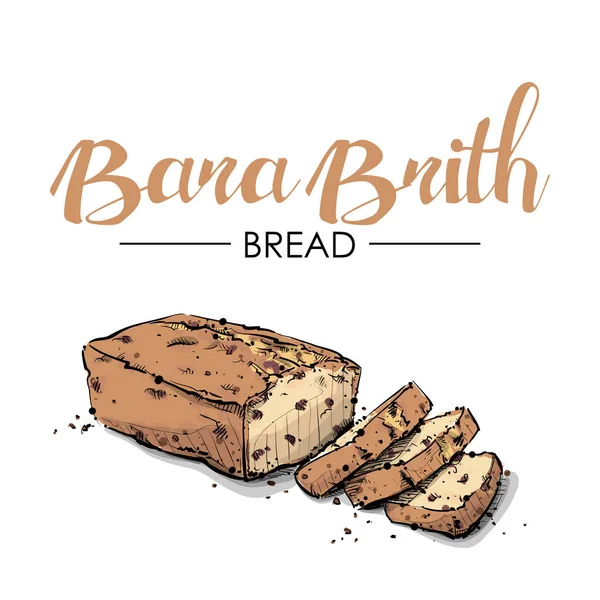 Bara Brigth brood tekening. Schets stijl. Vector. — Stockvector