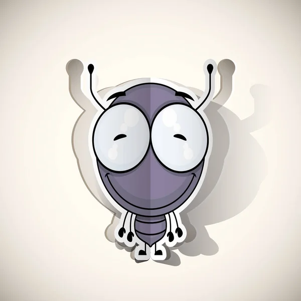 Cartoon ant karakter uitgesneden uit papier. Vector collectie. — Stockvector