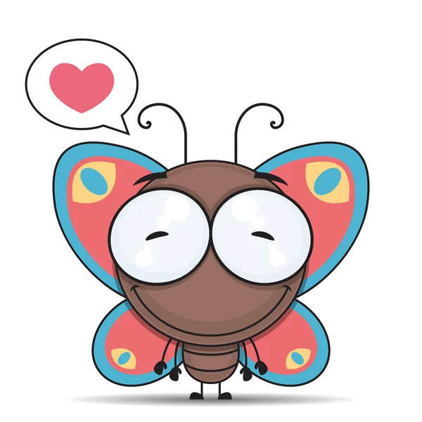 Ilustración vectorial de mariposa de dibujos animados. — Vector de stock