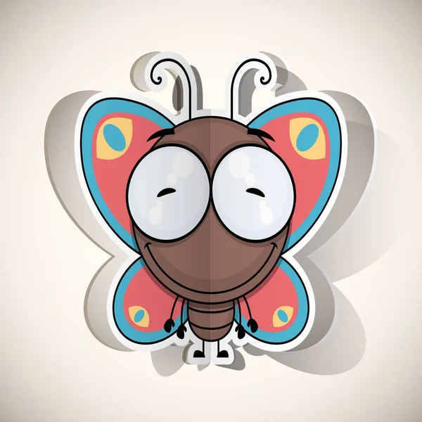 Personaje mariposa de dibujos animados recortado de papel. Colectio vectorial — Archivo Imágenes Vectoriales