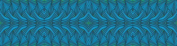 Blue Abstract Symmetric Background Blue Tones Golden Patterns Computer Graphics — Stock Photo, Image