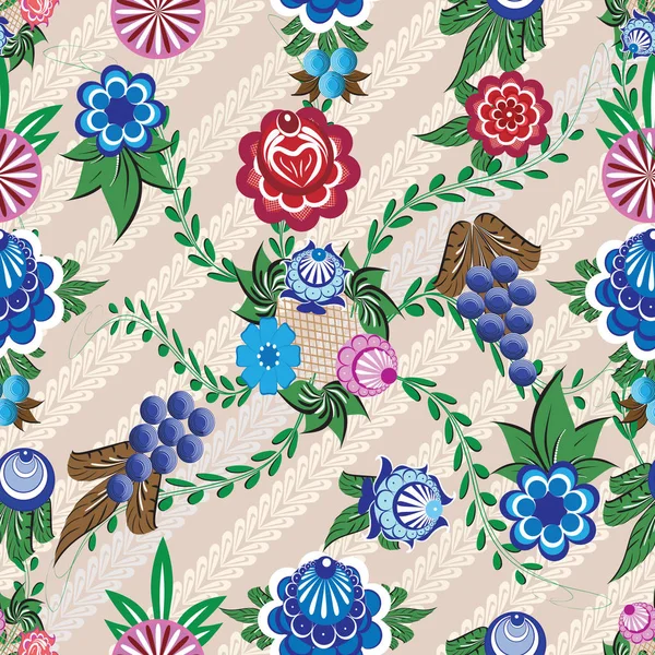 Seamless Background Folk Russian Patterns Computer Graphics Can Used Design — Stock Vector