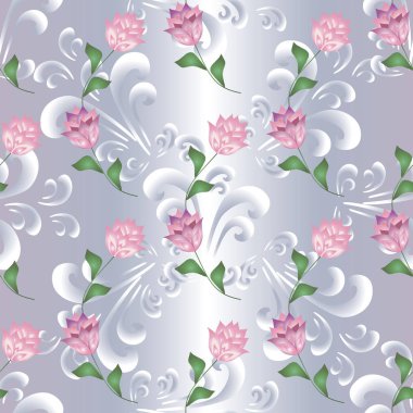 Kumaş, giysi, baskı ve tekstil ürünlerinde harika görünecek güzel bir arka planda kusursuz desenler.