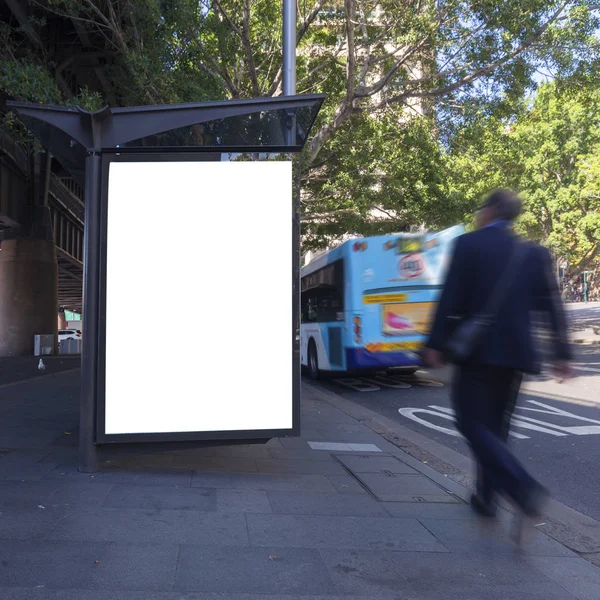 Obok Przystanku Autobusowego Miasta Sydney Australii Reklamy Lightbox — Zdjęcie stockowe