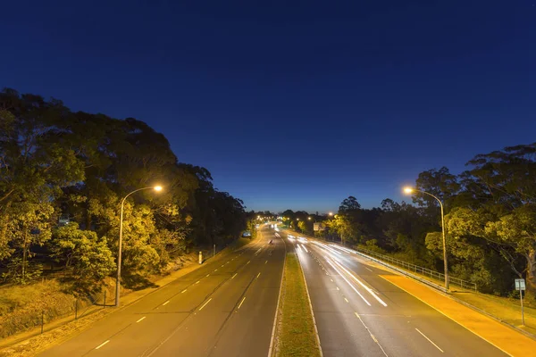 Tráfico Carretera Arterial Sydney Australia Por Noche —  Fotos de Stock