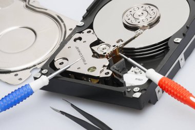 Sabit sürücü veri emniyet konsepti içinde closeup