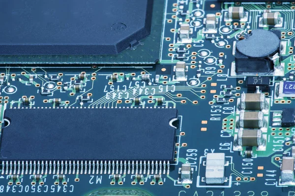 Płytka Obwodu Drukowanego Elektroniczna Technologia Sprzętu Komputerowego Płyta Główna Chip — Zdjęcie stockowe