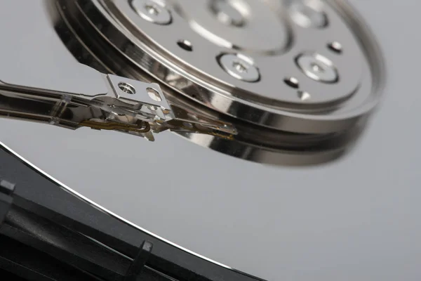 Closeup Binnen Hard Drive Data Veiligheidsconcept — Stockfoto