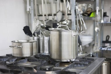 Profesyonel gaz cooktop tencere soyut resim bir arka plan olarak kullanmak için