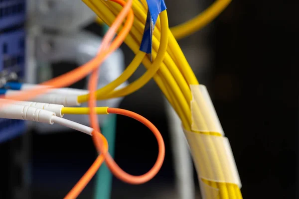 Cables Cables Eléctricos Color Imagen Borrosa Abstracta Para Usar Como — Foto de Stock