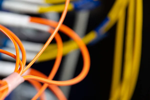 Cables Cables Eléctricos Color Imagen Borrosa Abstracta Para Usar Como — Foto de Stock
