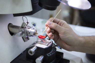 laboratuarda yakın çekim Limited derinlik-in tarla çalışan bilim adamı