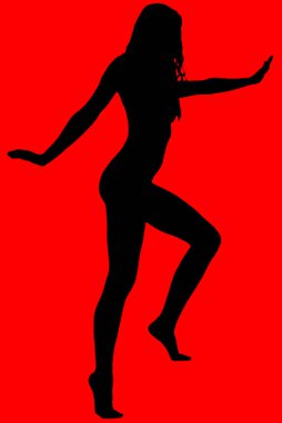 bir genç kafkas kadın kadar izole siluet gölge beyaz zemin üzerine yakın çekim tırmanma