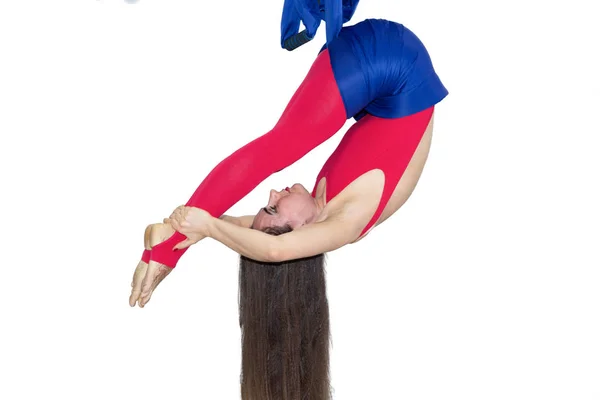 Young Woman Doing Stretching Fitness Stretch Balance Exercise Healthy Lifestyle — Stock Photo, Image