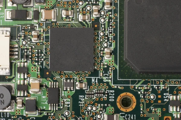 Elektronische circuit bord close-up. Beperkte scherptediepte. — Stockfoto