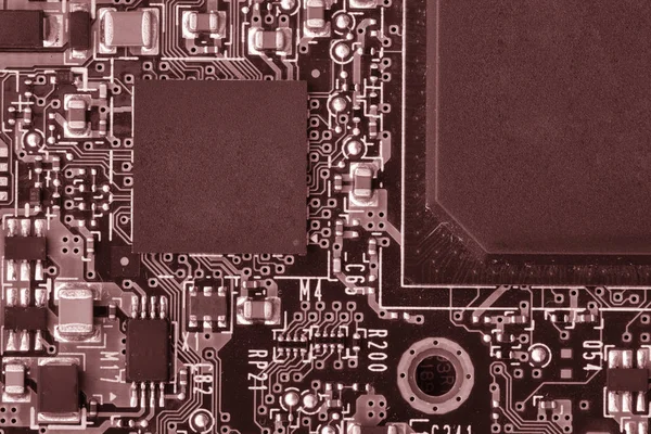 Elektronikus áramköri processzor Toned kép részlete — Stock Fotó