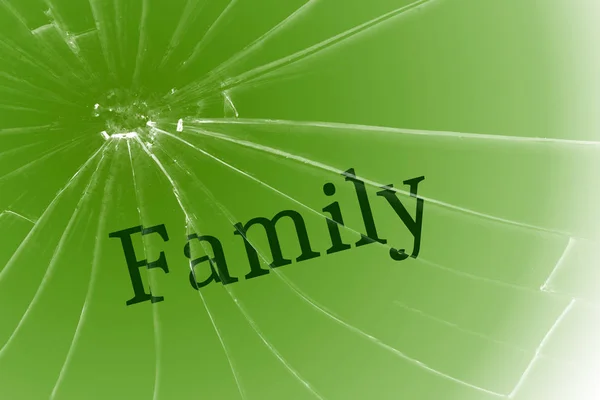 Text Family Broken Glass Bad Terms Conflict Loneliness Background — Stock Photo, Image