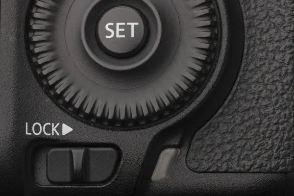 Reflex camera close-up. Kan worden gebruikt als achtergrond. — Stockfoto