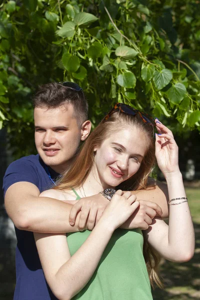 Happy young couple having fun outdoors together Stock Photo