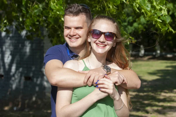 Love emotion. Couple at nature. Spring season.