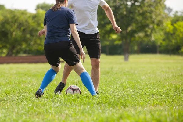 Soccer football kick off in the stadium