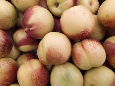 Güzel kokulu nektarin, tepeden manzara..