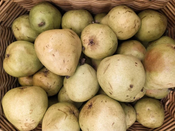 Macro Photo food fruit green pears. Texture background of fresh green pears. Image of fruit product pears