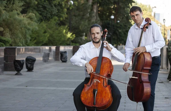 Klasik müzik profesyonel çello oyuncu solo performansı, eller yukarı, tanınmayan kişi yakın