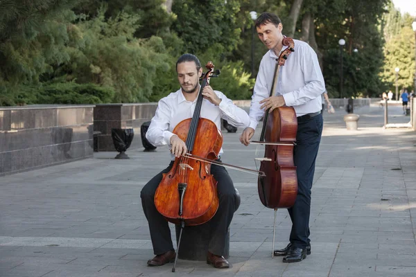 Klassisk musik professionell cello spelare solo prestation, händerna nära upp, oigenkännlig person — Stockfoto