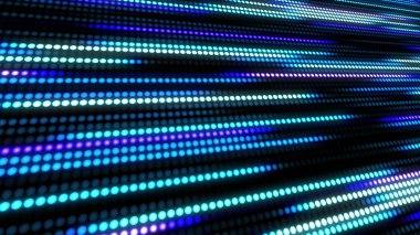 Mavi, mor ve beyaz teknolojik altyapı ile animasyon yavaş hareket küçük ışık nokta çizgili soyut. Parlayan d odaklı topu parçacıkları sallayarak hareket. Soyut yaratıcı baba renkli hareket.