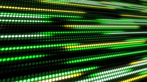 Green, yellow and white abstract technology background with animation slow motion of little light dot stripes. Motion waving glowing d-focused little ball particles. Abstract creative pop colorful motion.