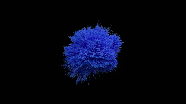 黒い背景に青い粉ボール爆発 青い雲 青い粉塵爆発 神聖なペイントします パウダー ブルーの動きを凍結します — ストック写真