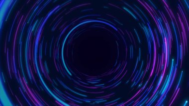 Mavi ve mor soyut dairesel radyal çizgiler arka plan. Veri akışı. Fiber optik. Hareket etkisi. Arka plan