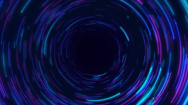 Mavi ve mor soyut dairesel radyal çizgiler arka plan. Veri akışı. Fiber optik. Hareket etkisi. Arka plan